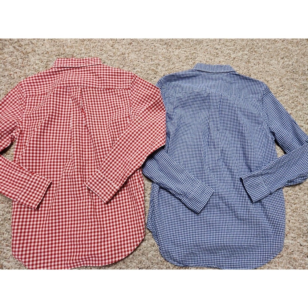 Polo Ralph Lauren Kid's Button Long Sleeve M(10-12) Lot Of 2 Red Blue - Picture 8 of 10